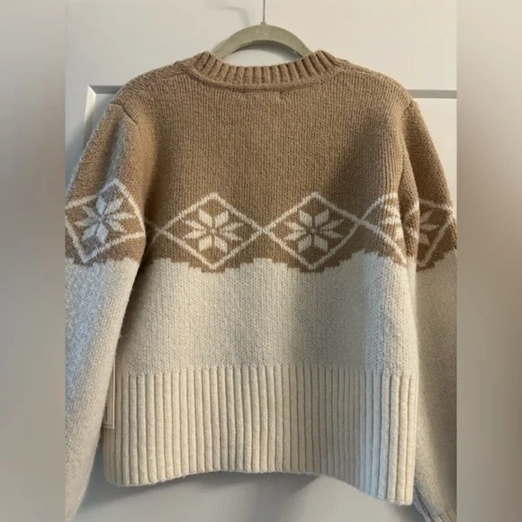 NWT Cupcakes & Cashmere Tan and Cream Sweater - Picture 7 of 7